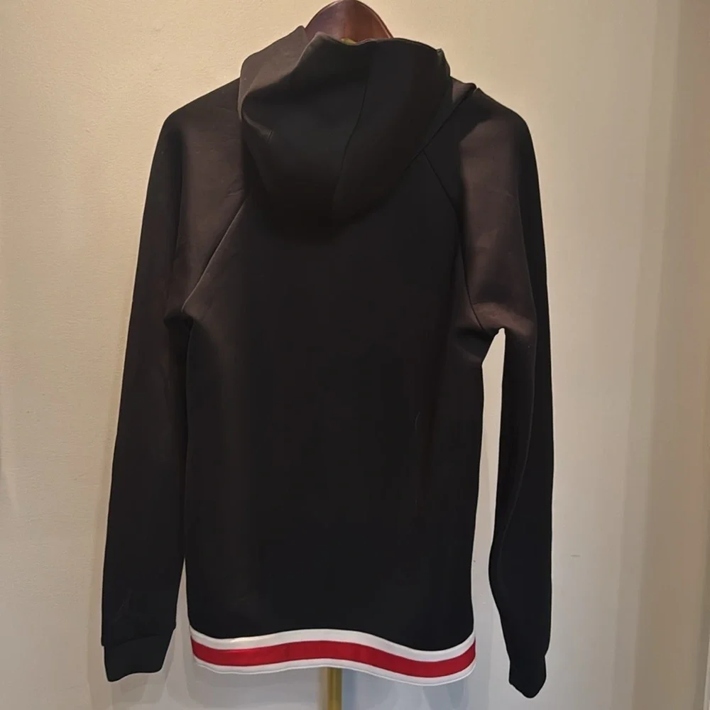 Nike Jordan flight tech Black Hoodie with Red and White Chevron Design EUC M